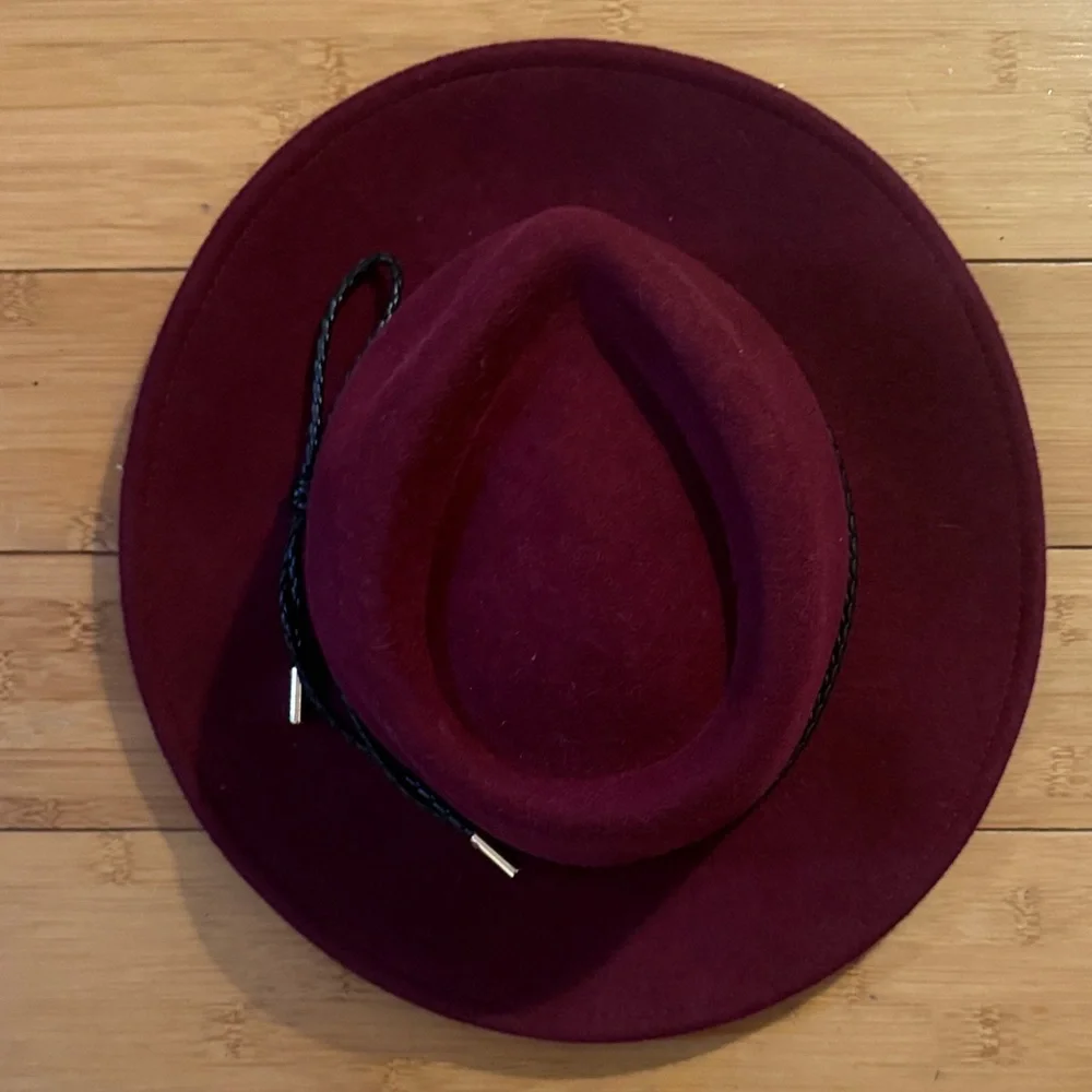 100% Wool Chic Maroon Women's Fedora - Picture 1 of 5